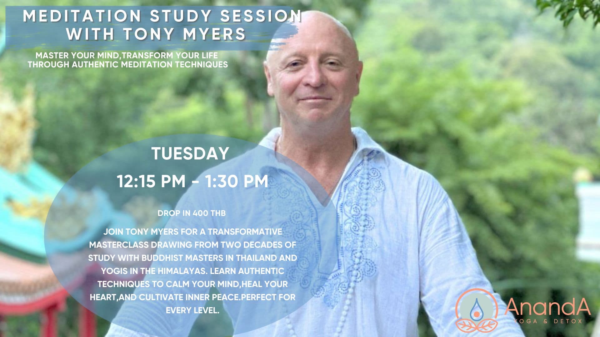 Weekly Workshops - Tuesdays Meditation Mastery with Tony