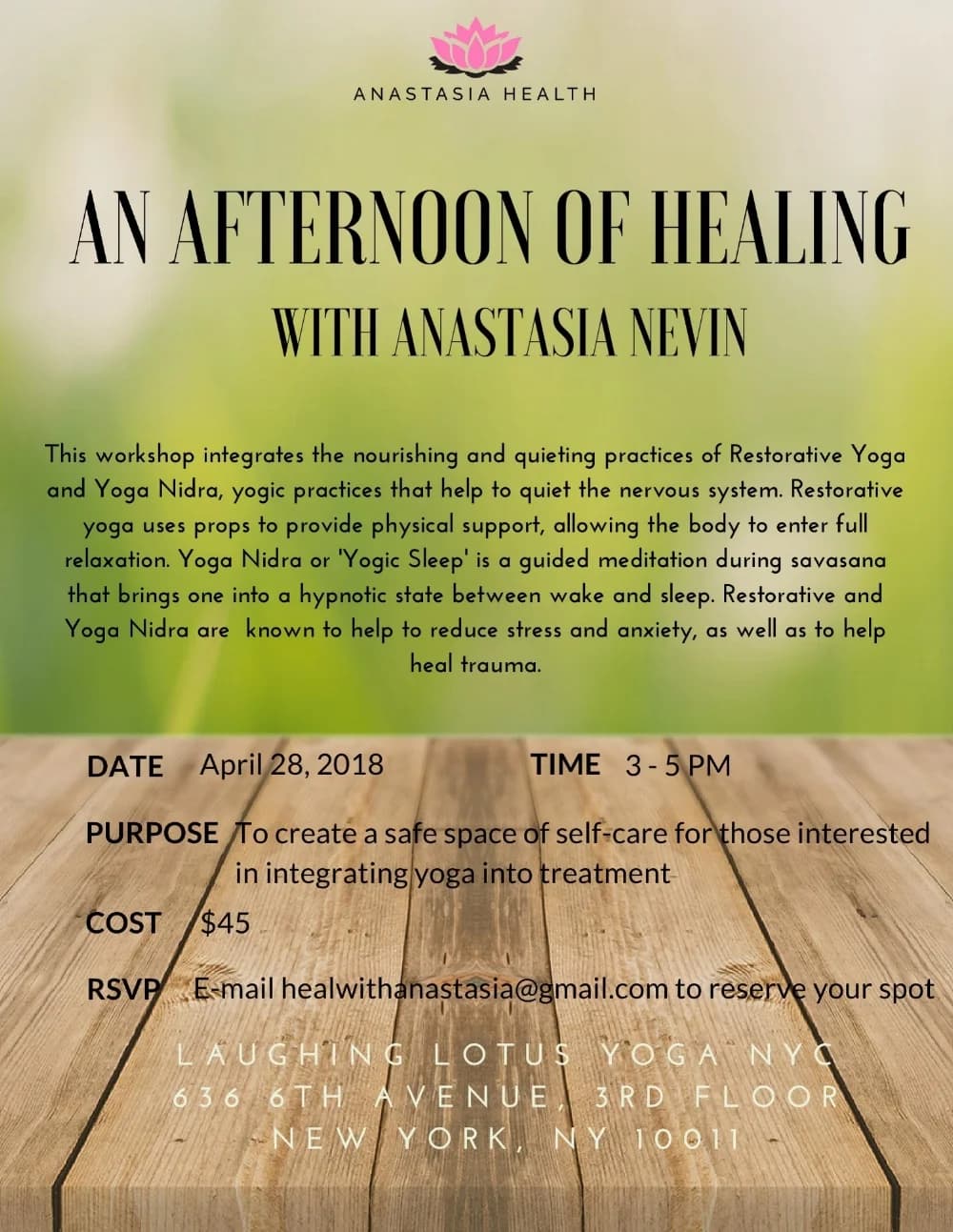 Practicing Peace in The Body: A Yoga, Nutrition, and Mindfulness Workshop 1
